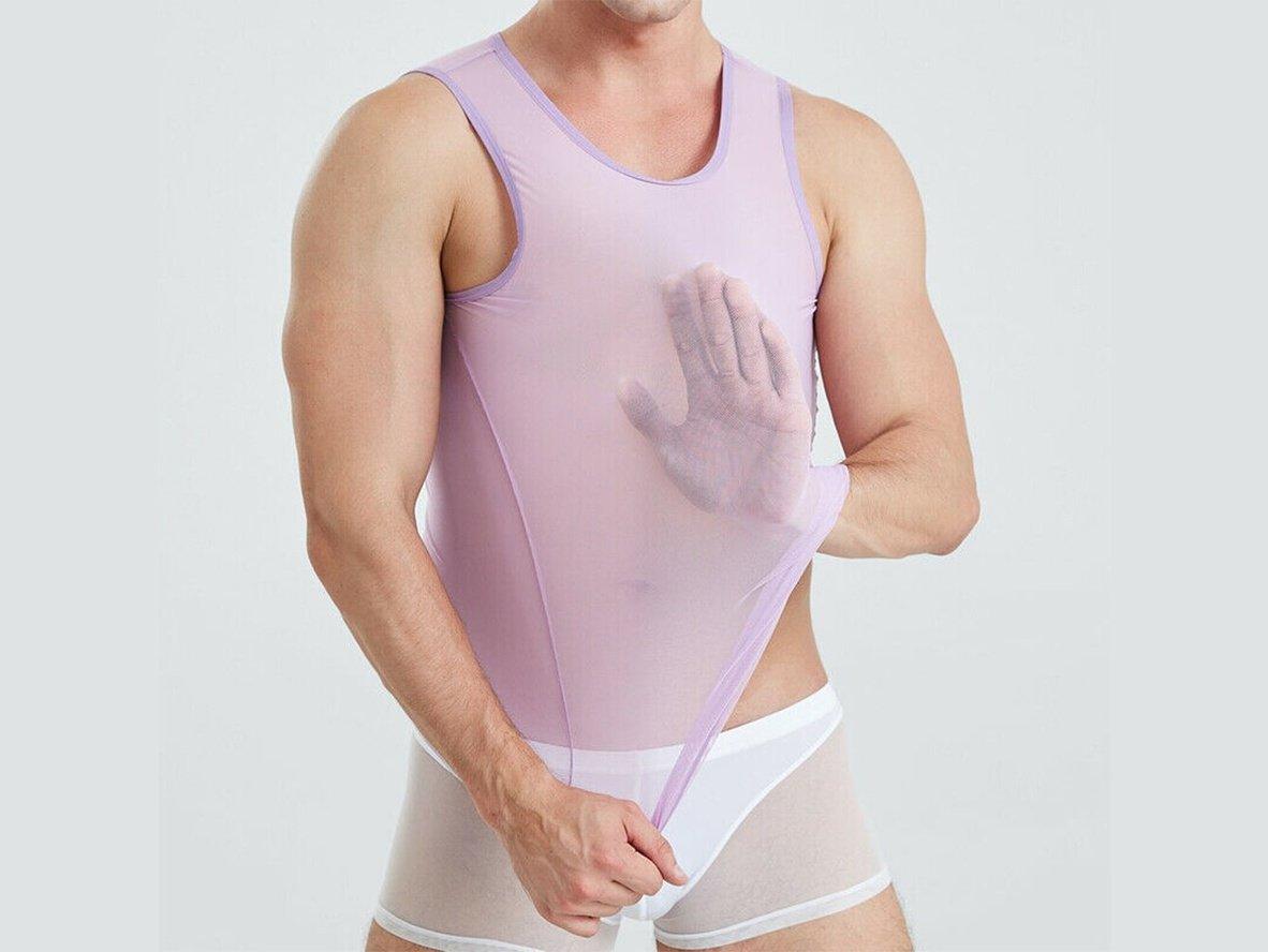 Gay Loungewear | Sleeveless Mesh See-Through Sheer Shirt