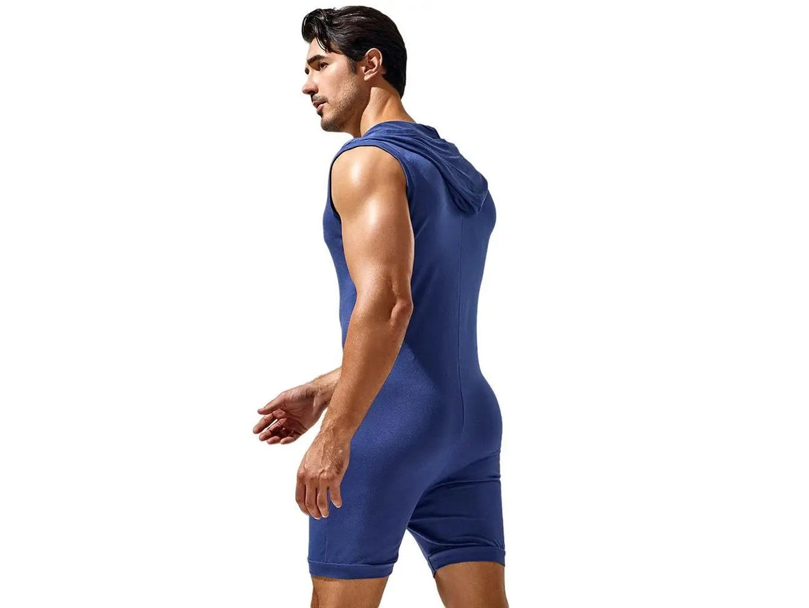 Gay Loungewear | TAUWELL Sleeveless Hooded Bodysuit