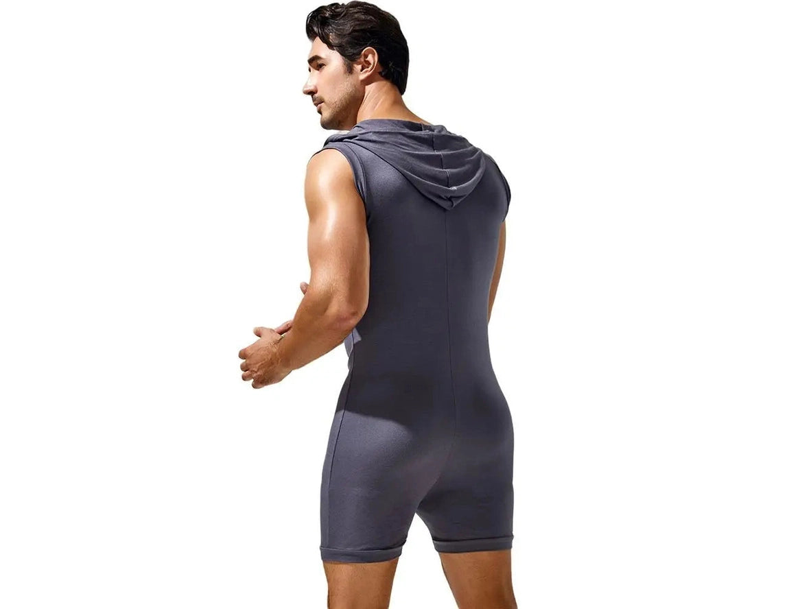 Gay Loungewear | TAUWELL Sleeveless Hooded Bodysuit