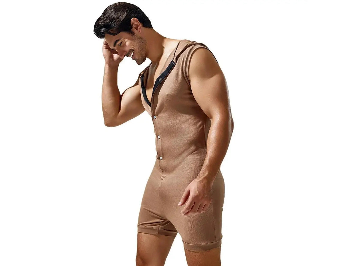 Gay Loungewear | TAUWELL Sleeveless Hooded Bodysuit