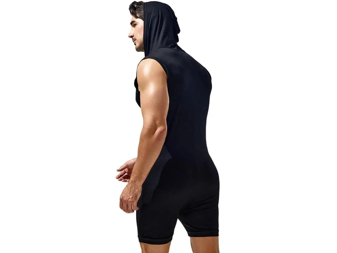Gay Loungewear | TAUWELL Sleeveless Hooded Bodysuit