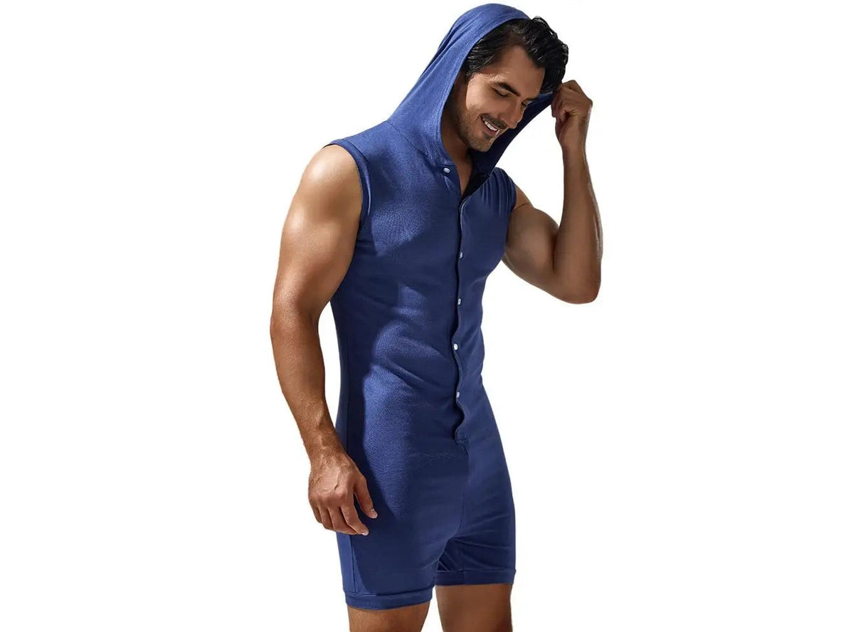 Gay Loungewear | TAUWELL Sleeveless Hooded Bodysuit