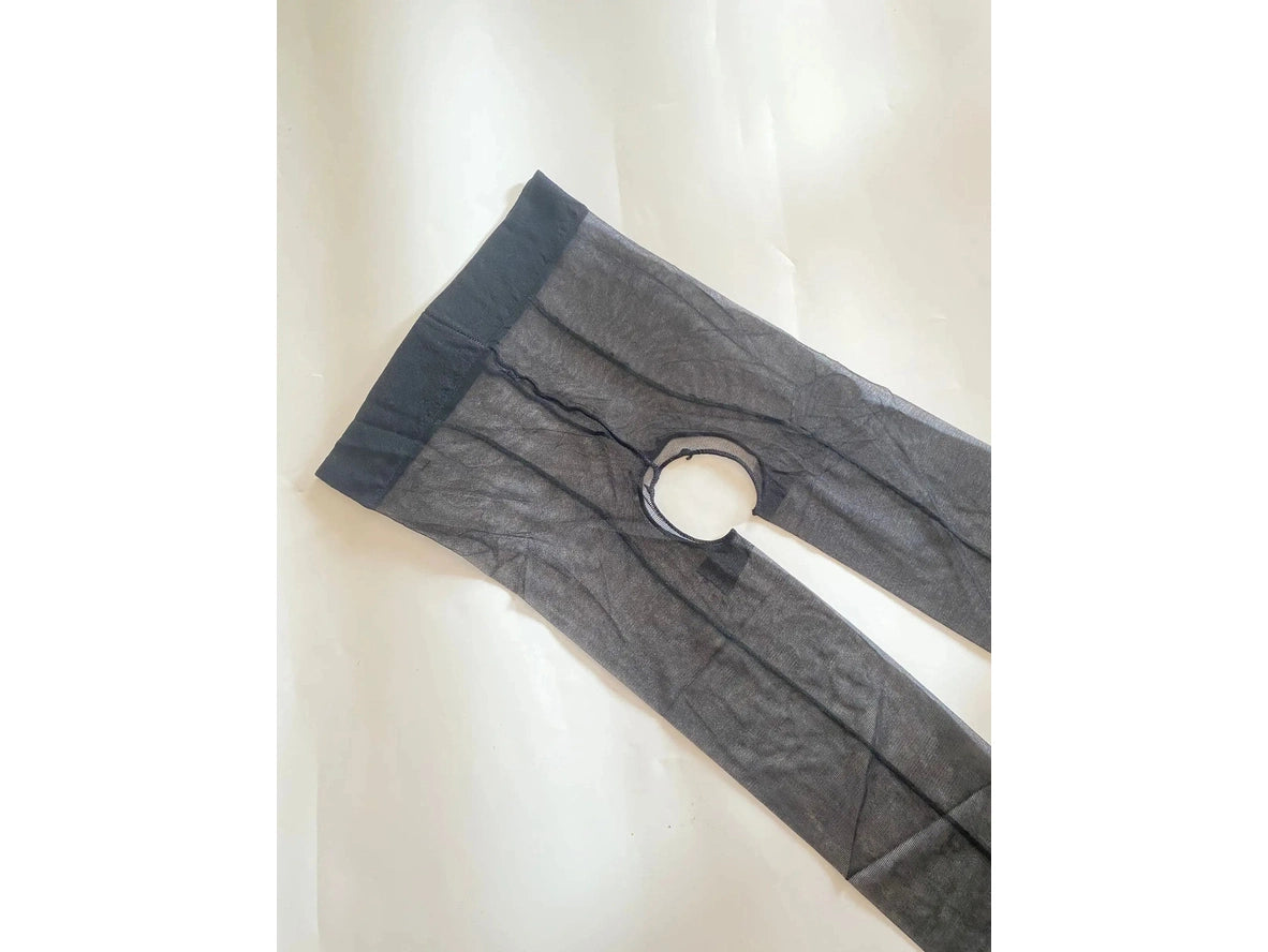 Gay Pantyhose | Crotchless Transparent Pantyhose