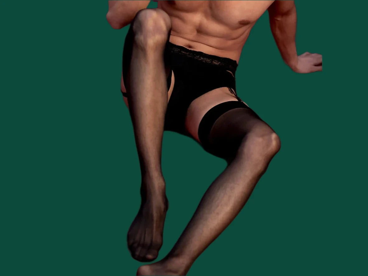 Gay Pantyhose | Sexy Lace Thigh High Garter Stockings
