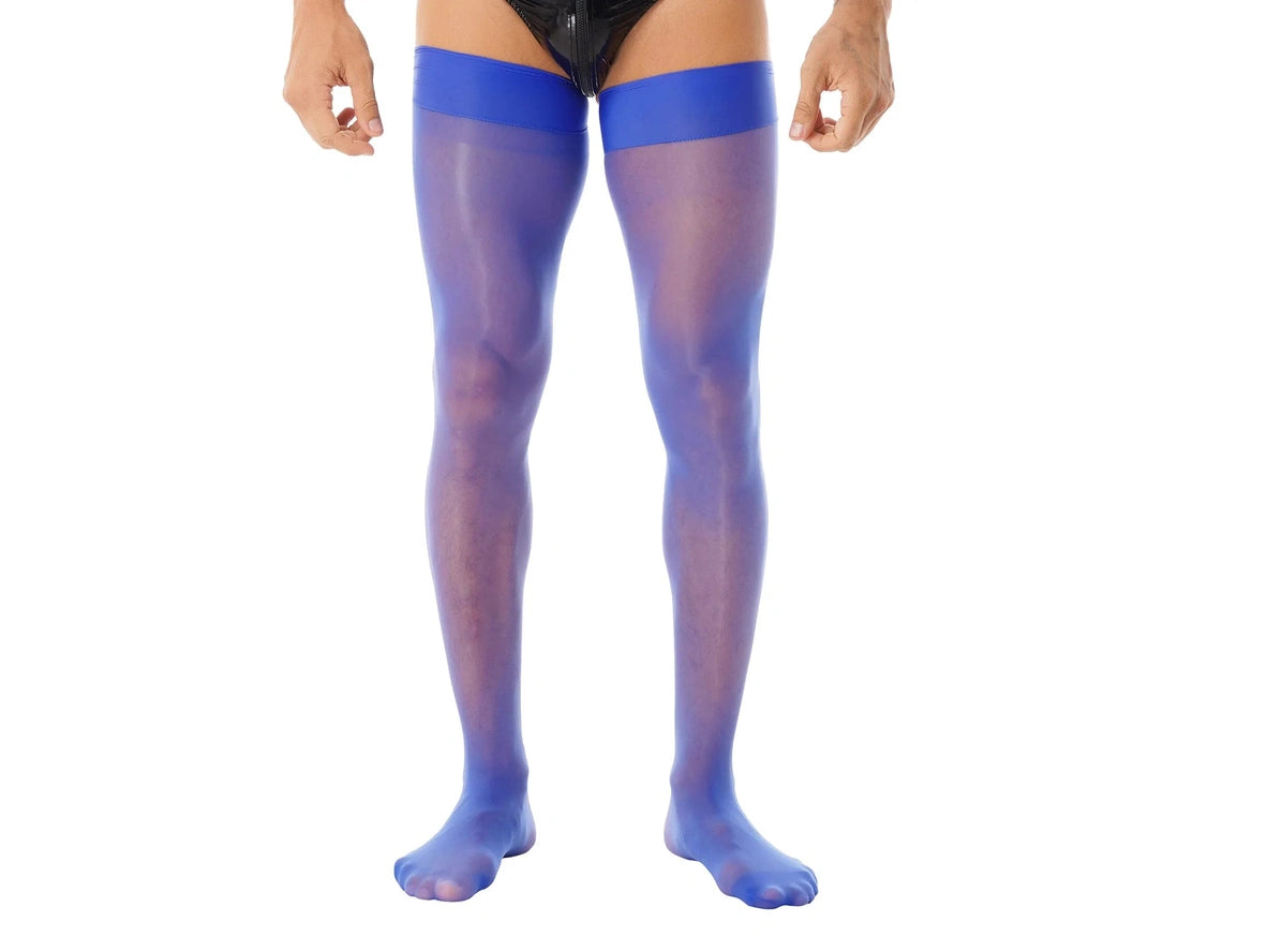 Gay Pantyhose | Shiny Seamless Glossy Thigh High Stockings