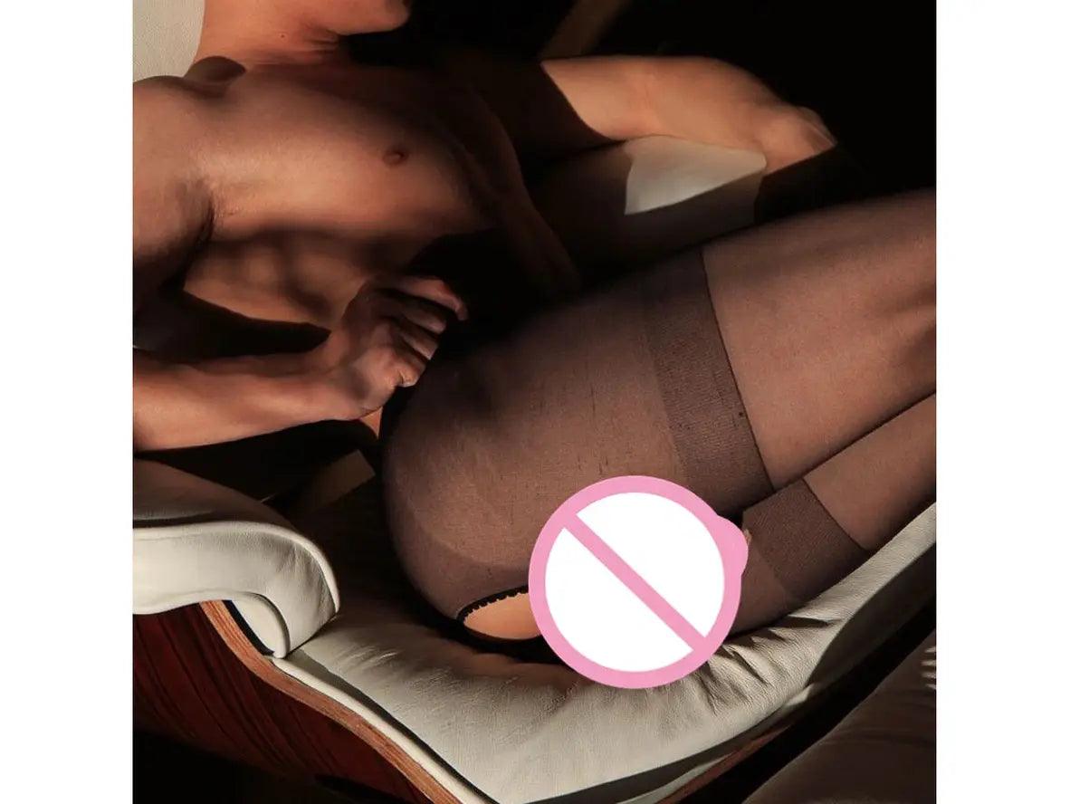 Gay Pantyhose | Slim Open Crotch Transparent Stockings