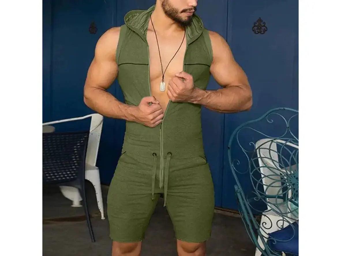 Gay Rompers | Casual Sleeveless Zipper Rompers