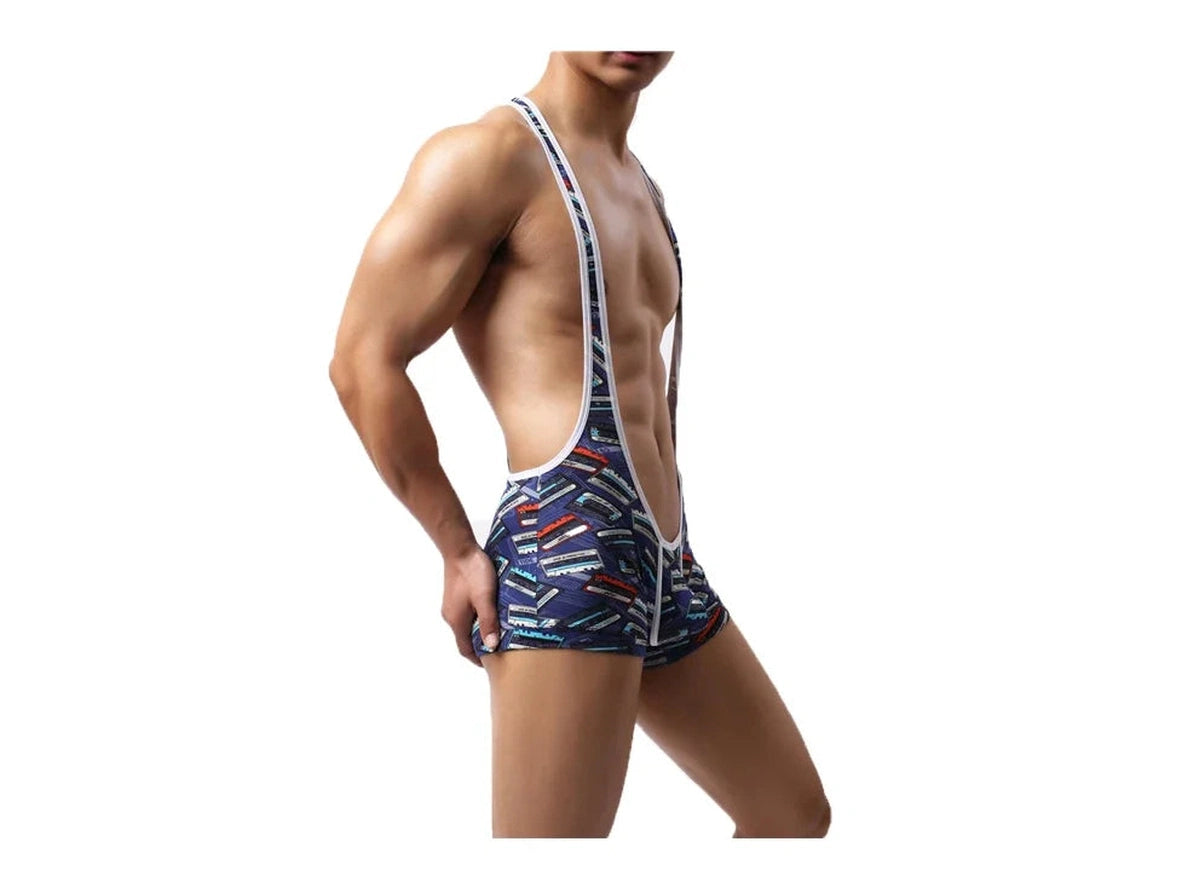 Gay Singlets | Blue Bulge Pouch Lounge Singlet