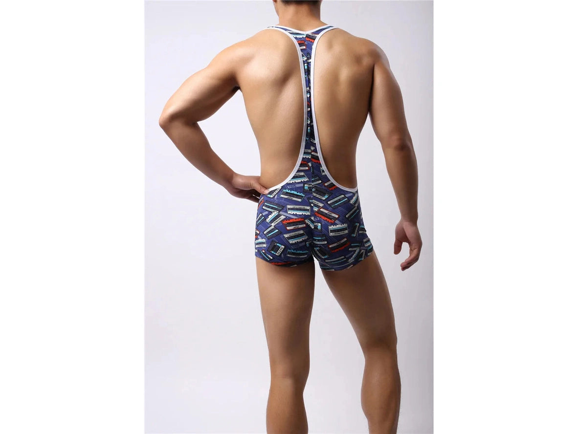 Gay Singlets | Blue Bulge Pouch Lounge Singlet