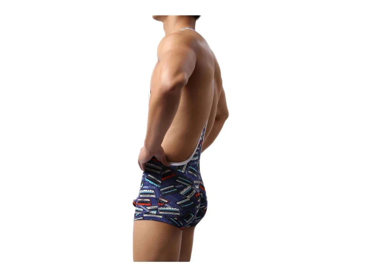 Gay Singlets | Blue Bulge Pouch Lounge Singlet