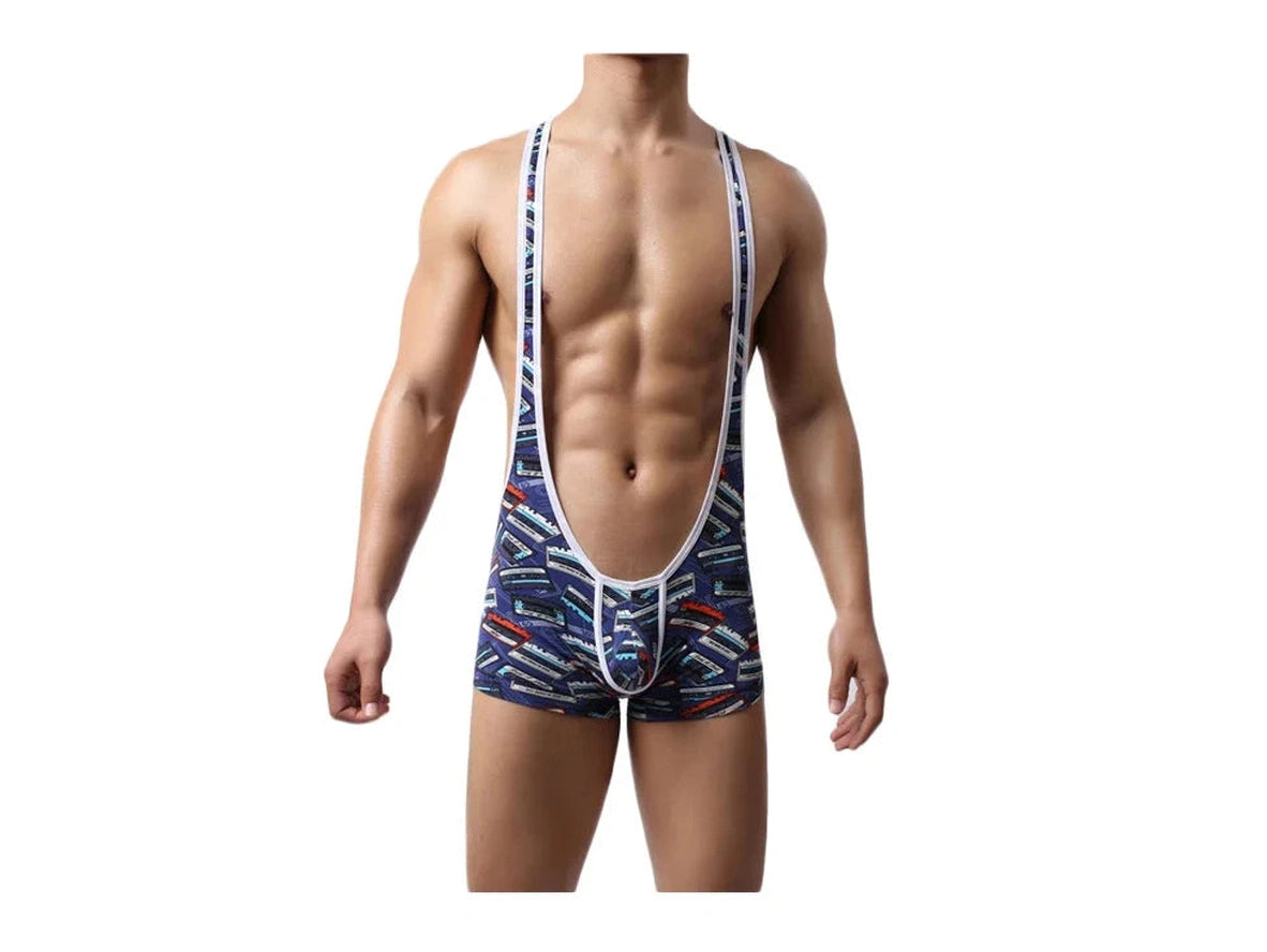 Gay Singlets | Blue Bulge Pouch Lounge Singlet