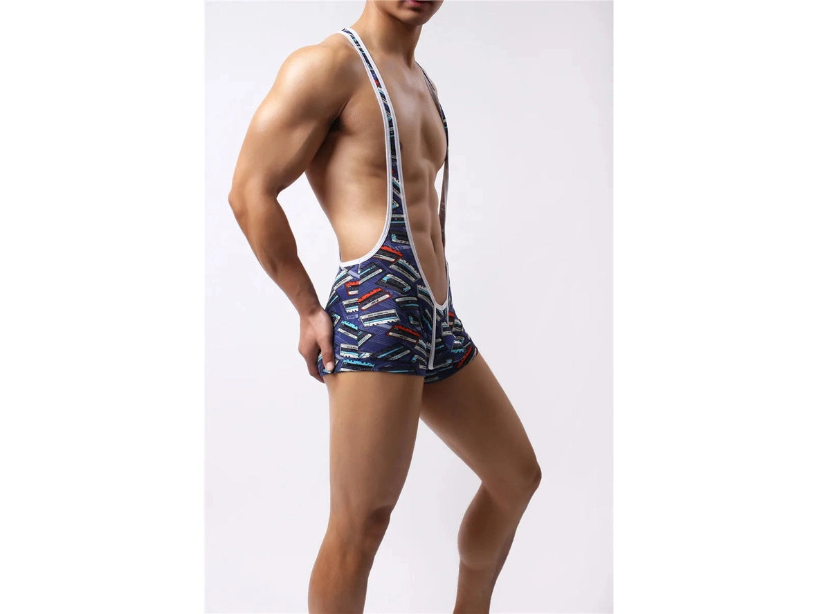 Gay Singlets | Blue Bulge Pouch Lounge Singlet