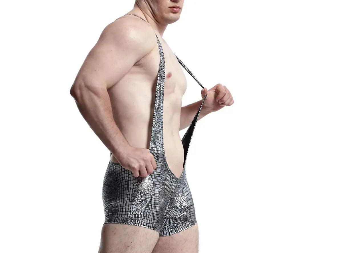 Gay Singlets | Faux Leather Snake Print Singlets