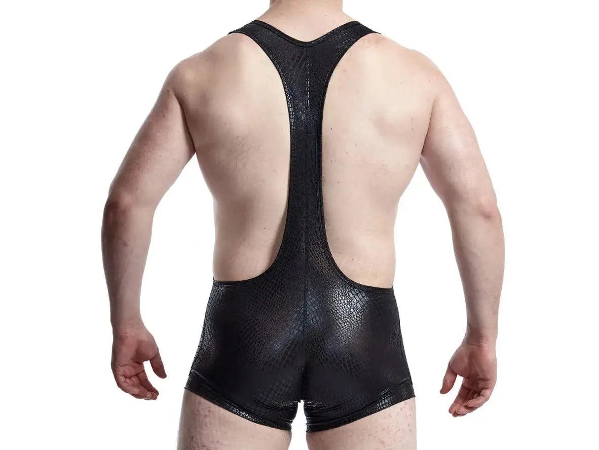 Gay Singlets | Faux Leather Snake Print Singlets