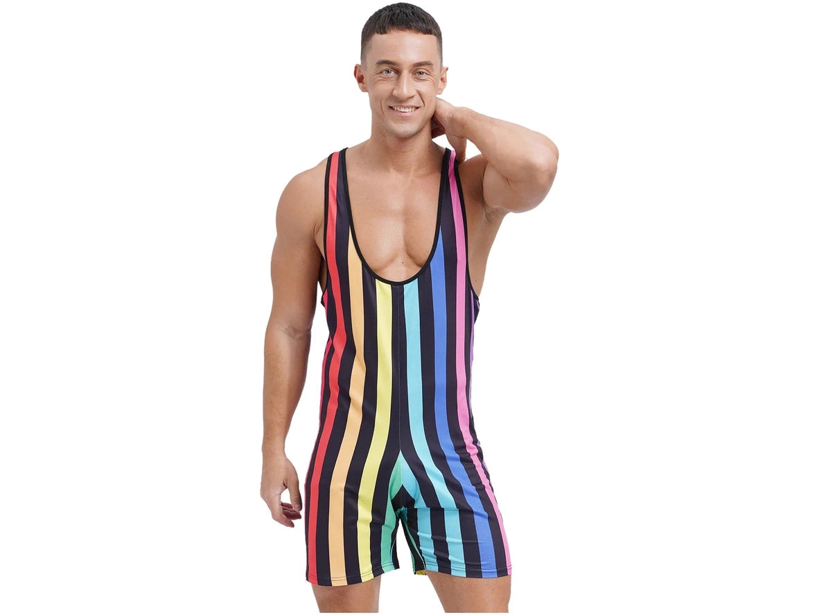 Gay Singlets | Stripe Wrestling Pride Singlets