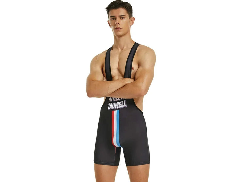 Gay Singlets | TAUWELL Black Sports Wrestling Singlets