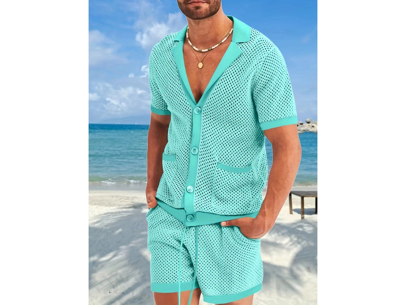 Gay Summer Outfits | Mesh Shirt with Matching Semi-Transparent Shorts