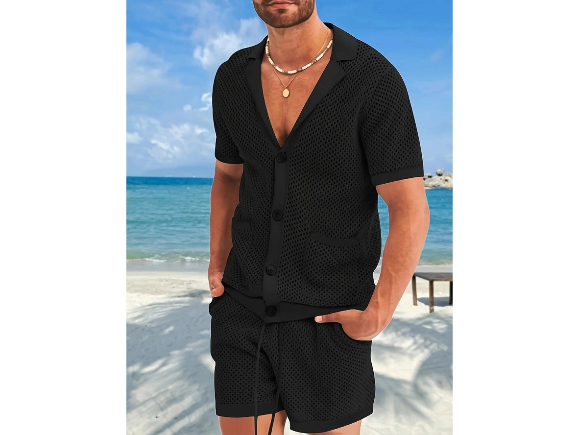Gay Summer Outfits | Mesh Shirt with Matching Semi-Transparent Shorts