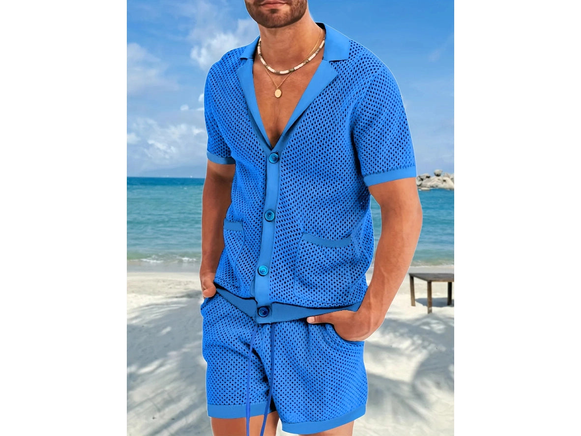 Gay Summer Outfits | Mesh Shirt with Matching Semi-Transparent Shorts