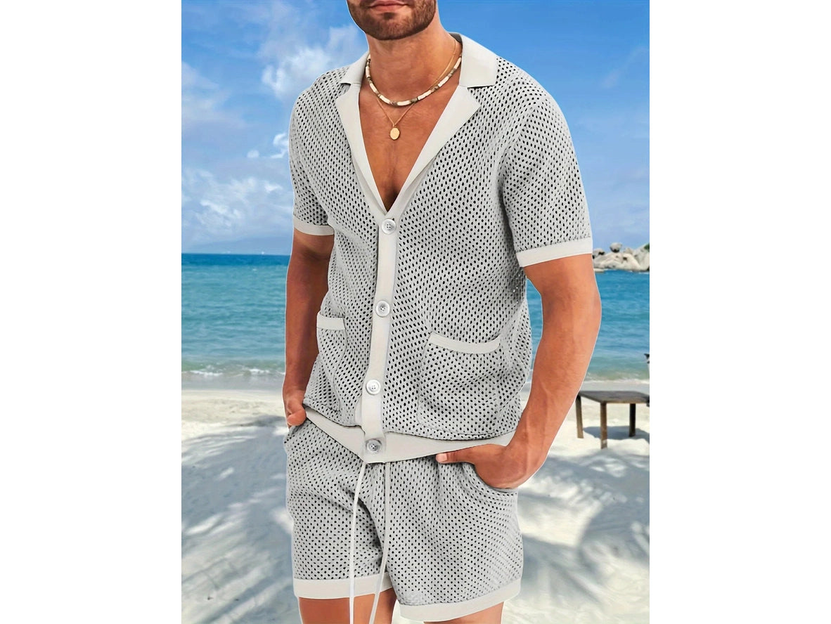 Gay Summer Outfits | Mesh Shirt with Matching Semi-Transparent Shorts