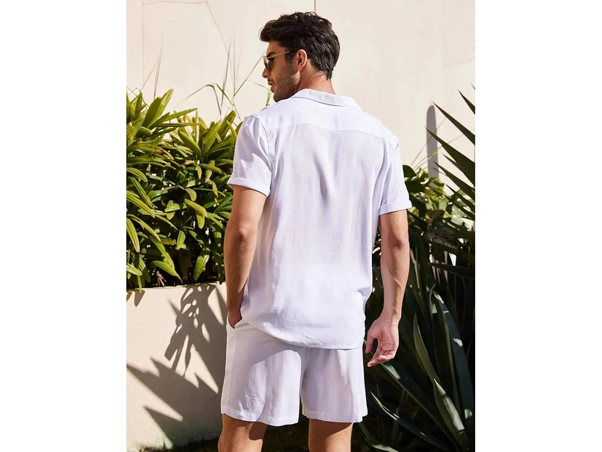 Gay Summer Outfits | Short Sleeve Loose Casual Shirt and Shorts