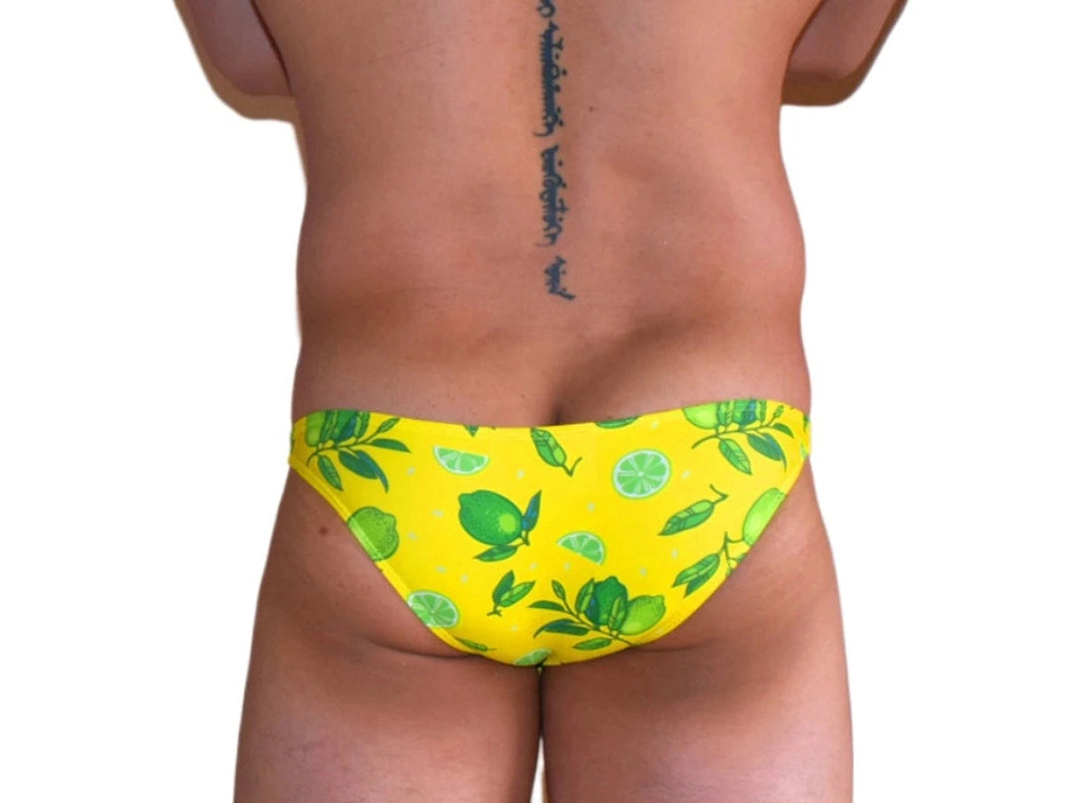 Gay Swim Bikinis | SEOBEAN Ultra Low-Rise Lemon Print Bikinis
