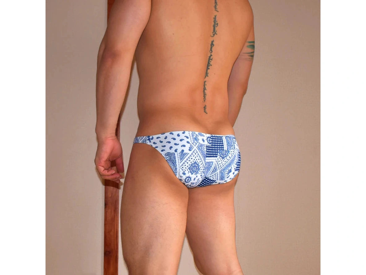 Gay Swim Bikinis | Ultra Low-Rise Blue Wave Bikinis