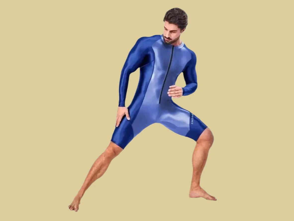 Gay Swim Bodysuits | AMORESY Atticus Series Front Zipper Long-Sleeve Bodysuit