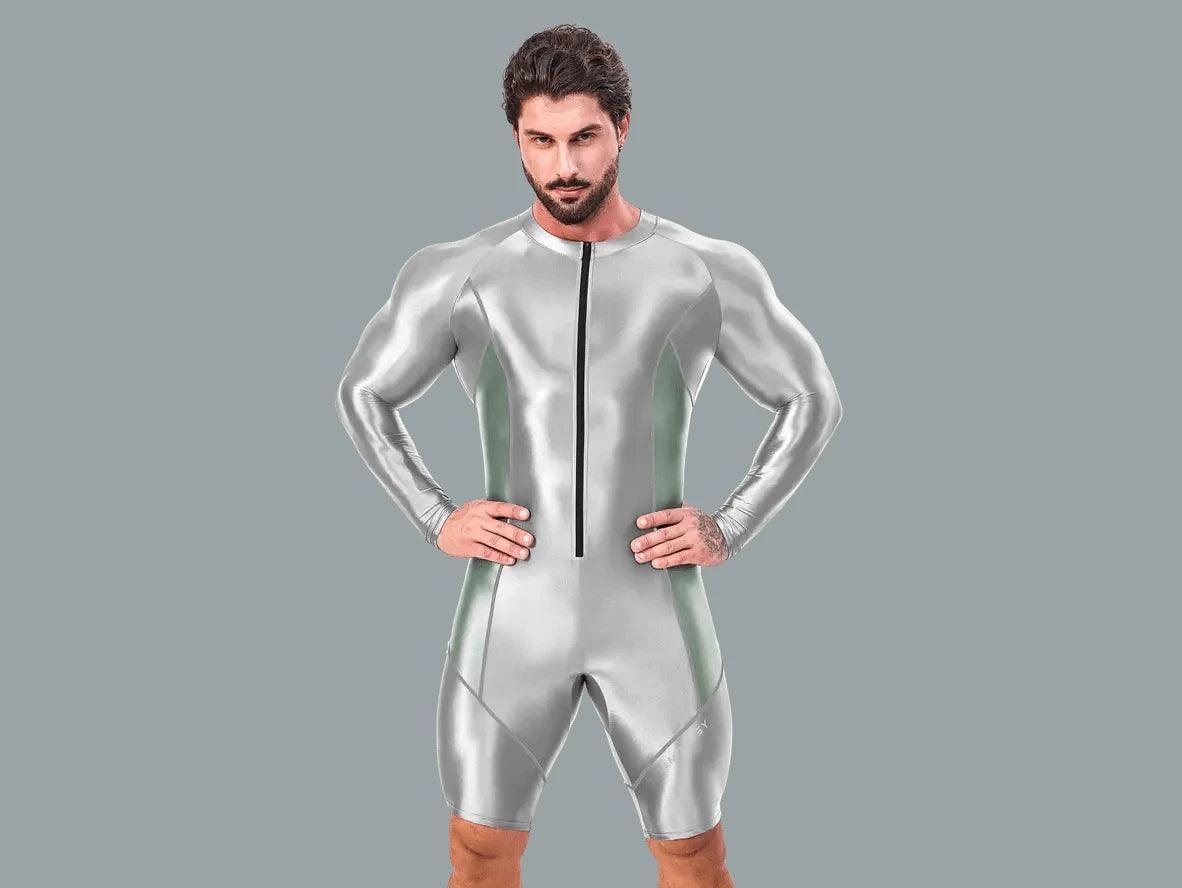 Gay Swim Bodysuits | AMORESY Atticus Series Front Zipper Long-Sleeve Bodysuit