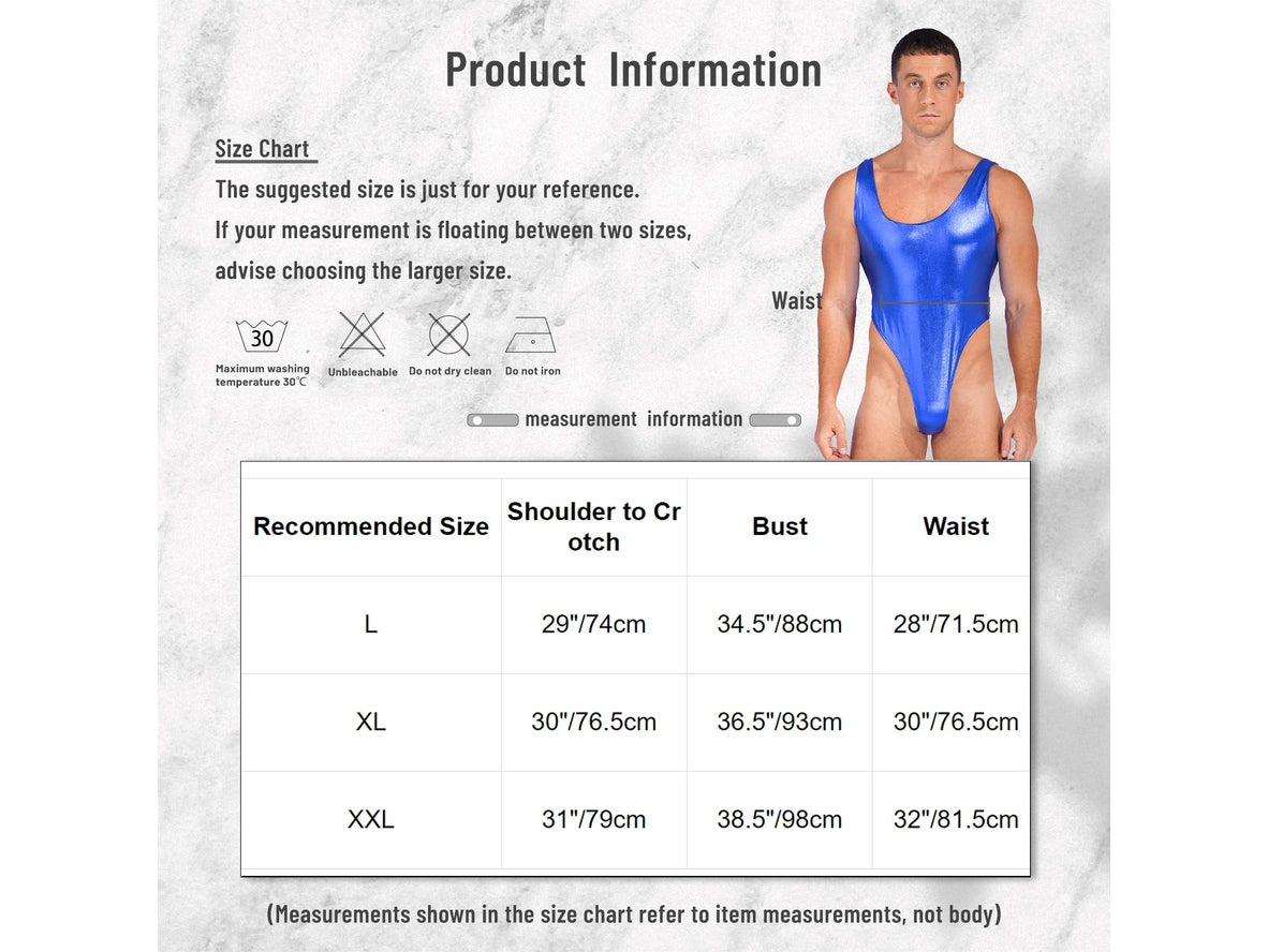 Gay Swim Bodysuits | Sleeveless Glossy High Cut One-Piece Swim Mankini
