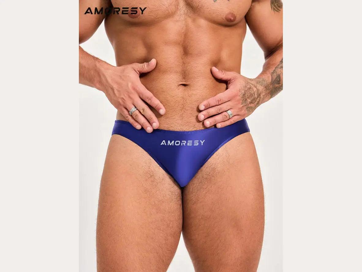 Gay Swim Briefs | AMORESY Glossy Sports Swim Briefs