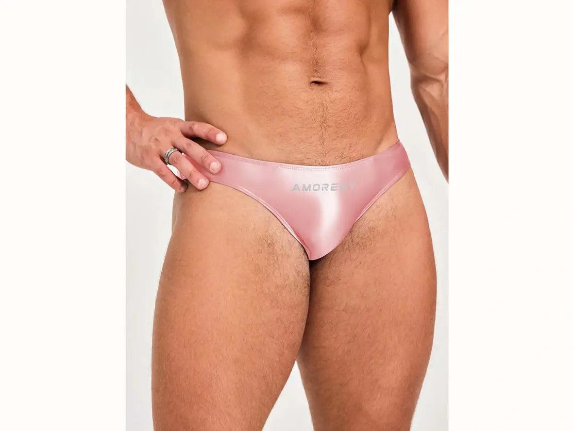 Gay Swim Briefs | AMORESY Glossy Sports Swim Briefs