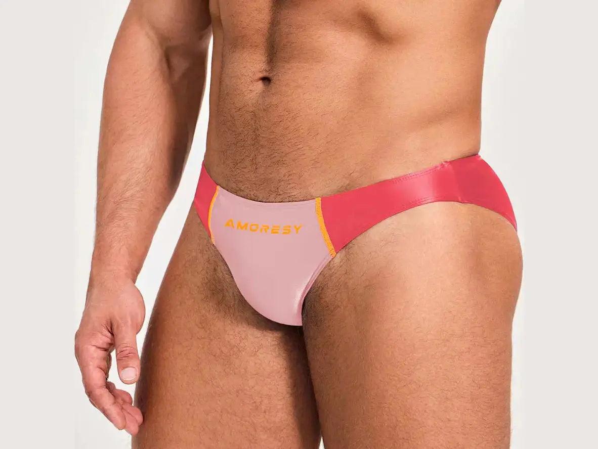 Gay Swim Briefs | AMORESY Low-Rise Smooth Sport Swim Briefs