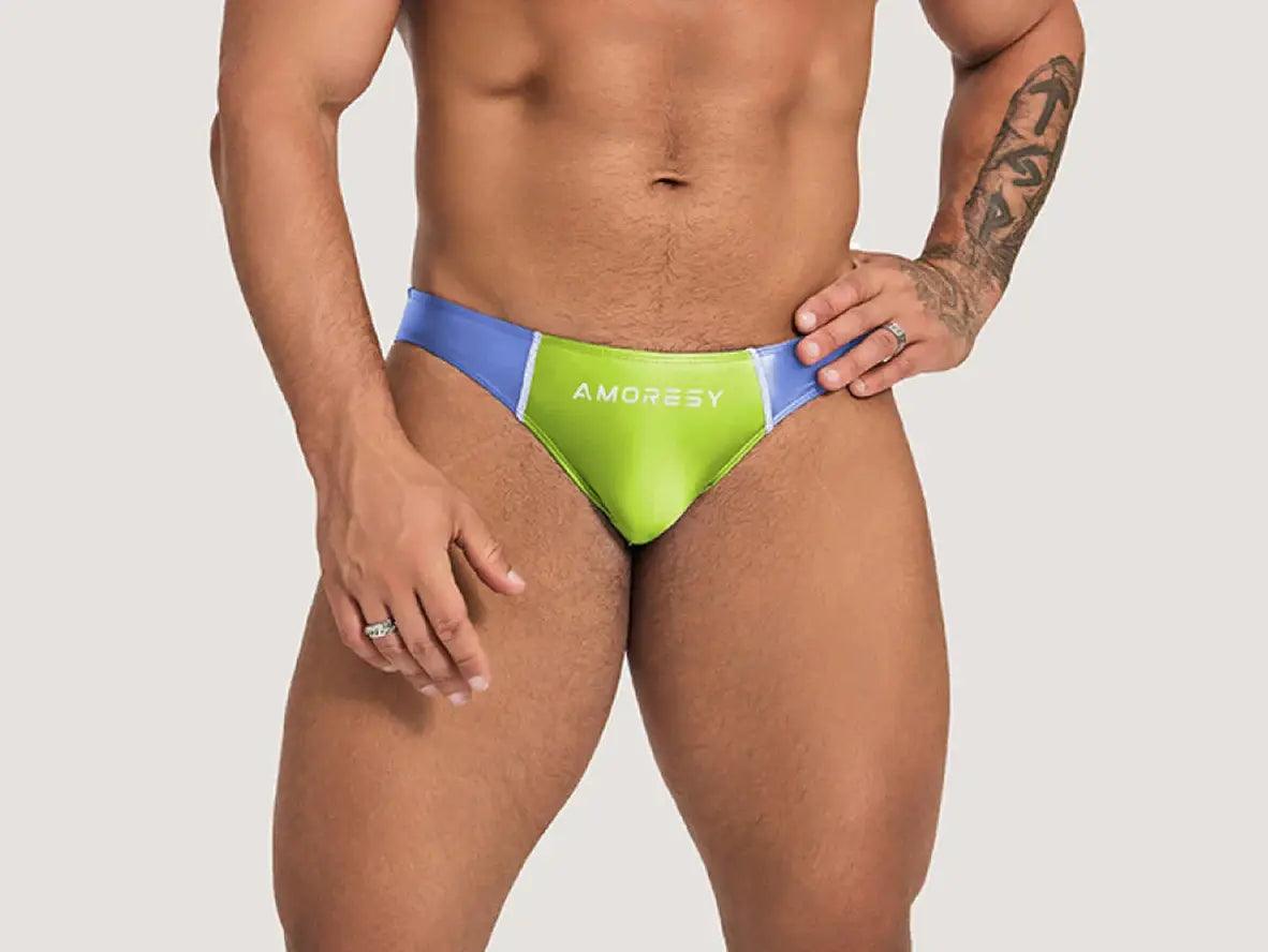 Gay Swim Briefs | AMORESY Low-Rise Smooth Sport Swim Briefs