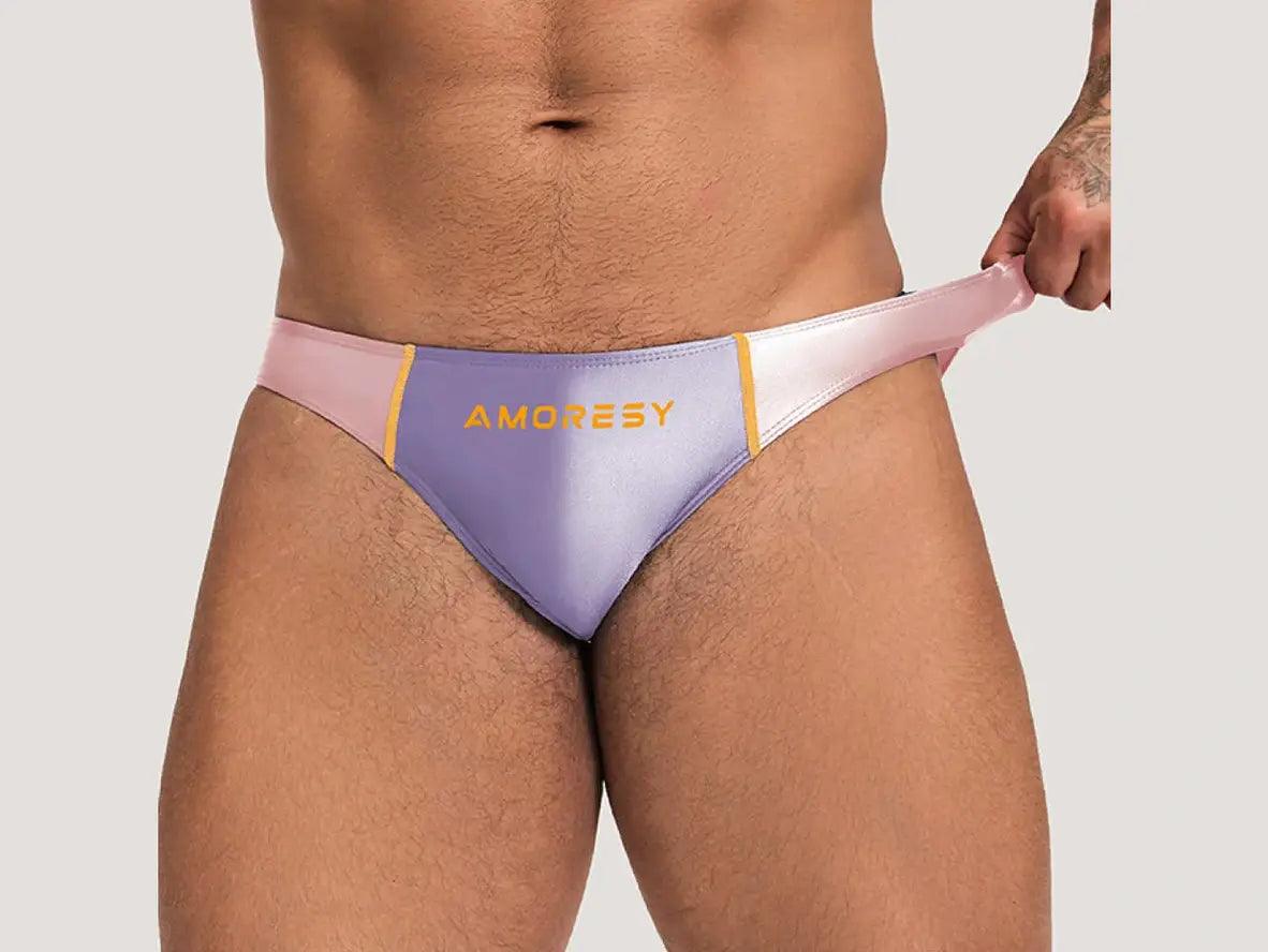 Gay Swim Briefs | AMORESY Low-Rise Smooth Sport Swim Briefs