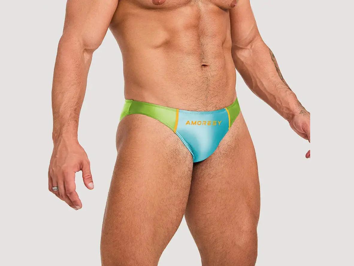 Gay Swim Briefs | AMORESY Low-Rise Smooth Sport Swim Briefs