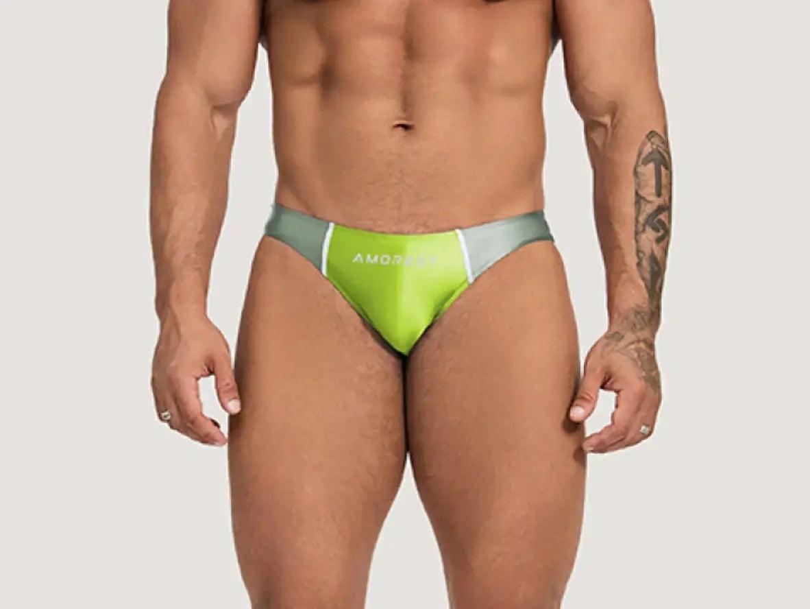 Gay Swim Briefs | AMORESY Low-Rise Smooth Sport Swim Briefs
