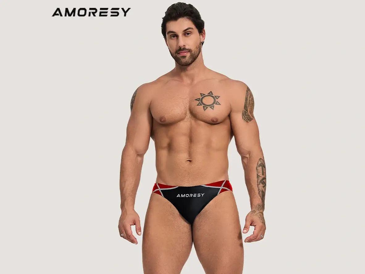 Gay Swim Briefs | AMORESY Swimwear Color Matching Swim Briefs
