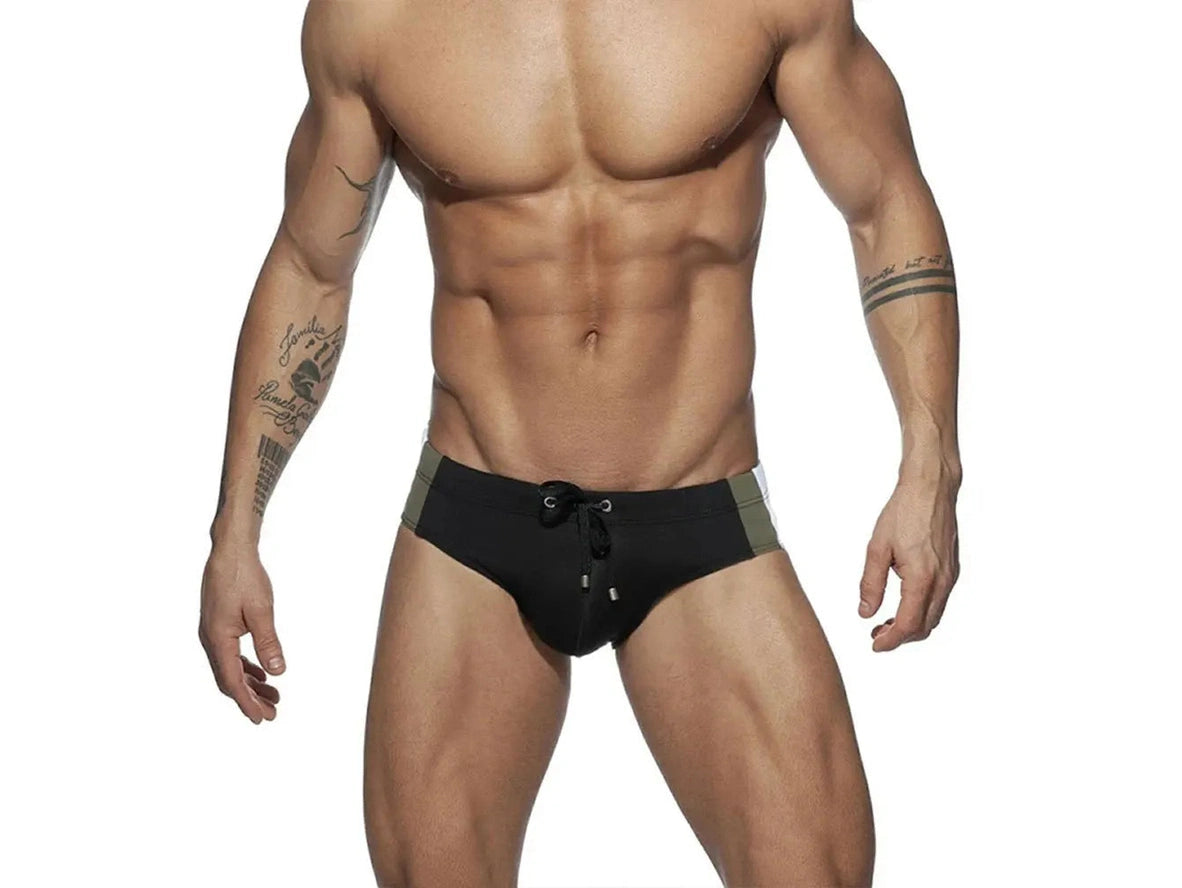Gay Swim Briefs | Athletic Stripe Sport Swim Briefs