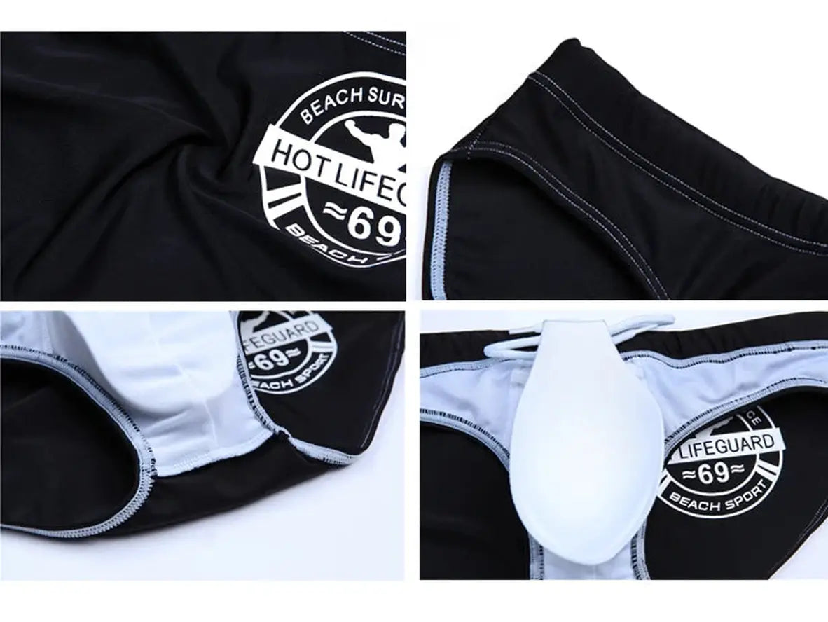 Gay Swim Briefs | CAVE HERO Lifeguard Pushup Pad Swim Briefs