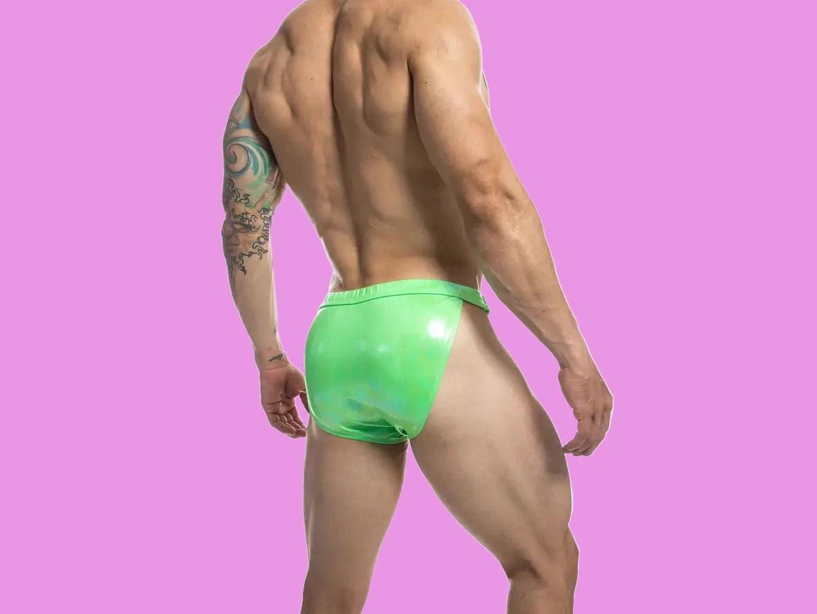 Gay Swim Briefs | CLEVER-MENMODE Metallic Laser Night Show Swim Briefs