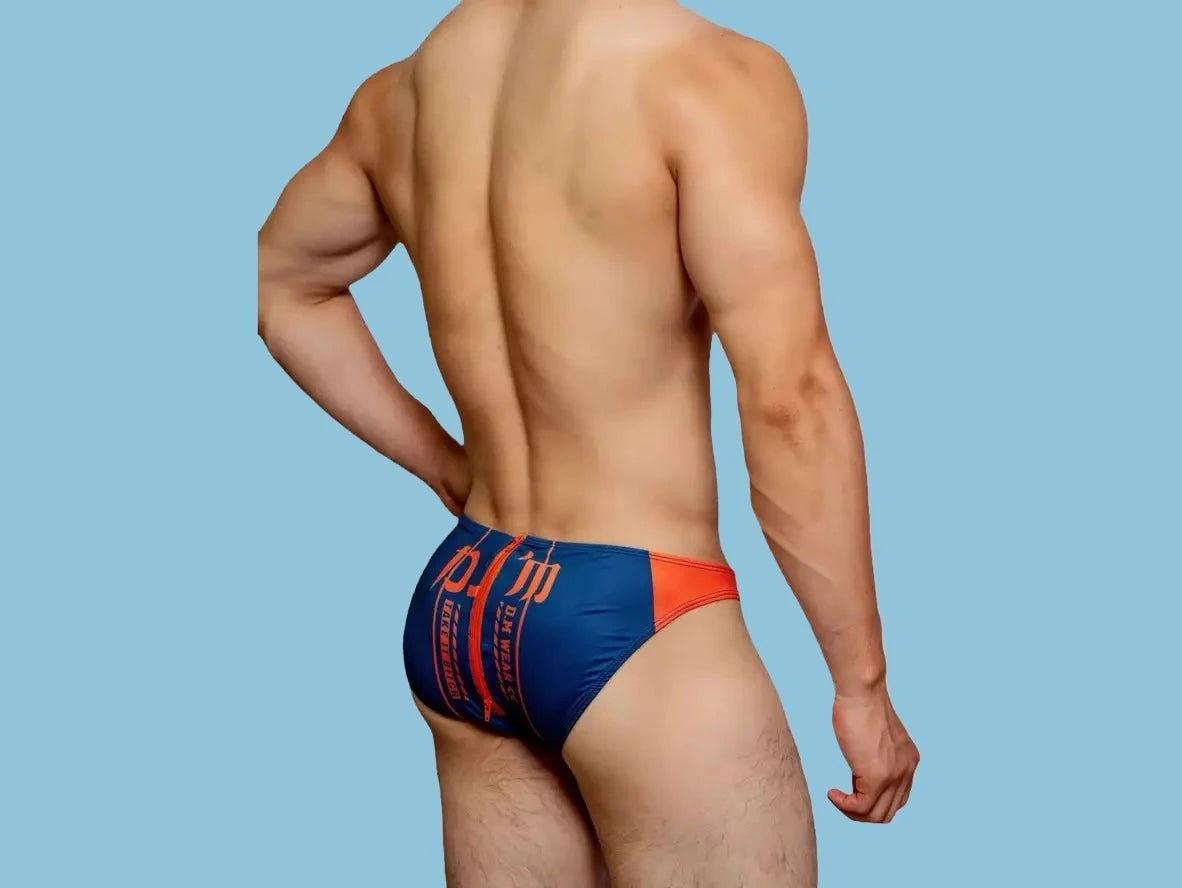 Gay Swim Briefs | D.M Back Zipper Easy Access Swim Briefs