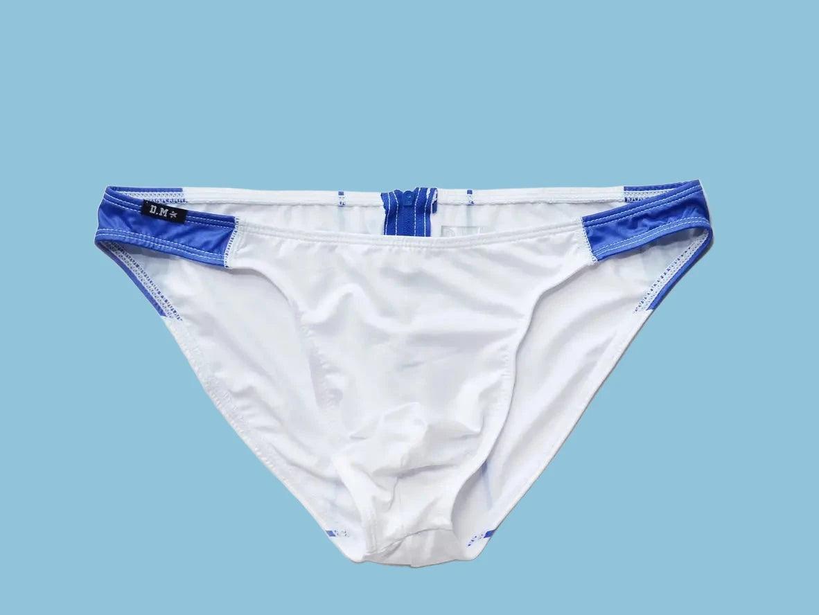 Gay Swim Briefs | D.M Back Zipper Easy Access Swim Briefs