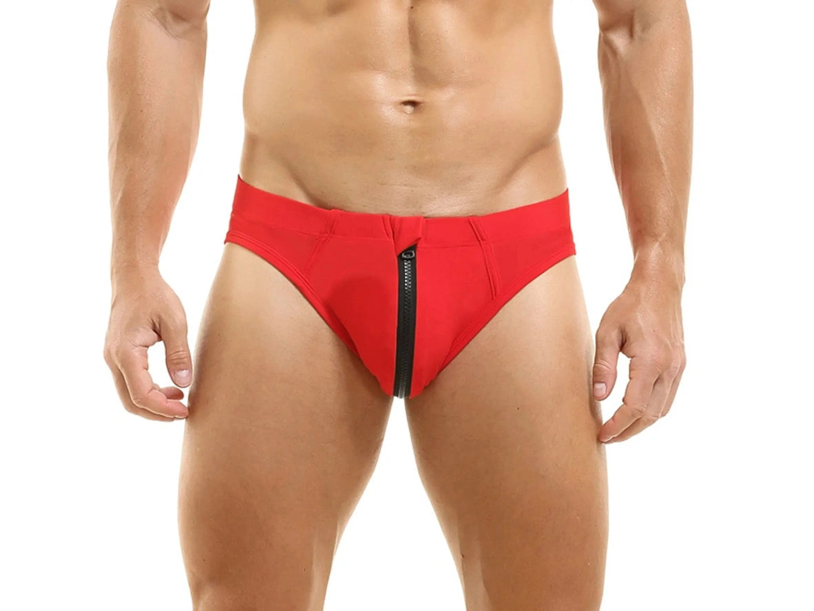 Gay Swim Briefs | Front Zipper Access Swim Briefs