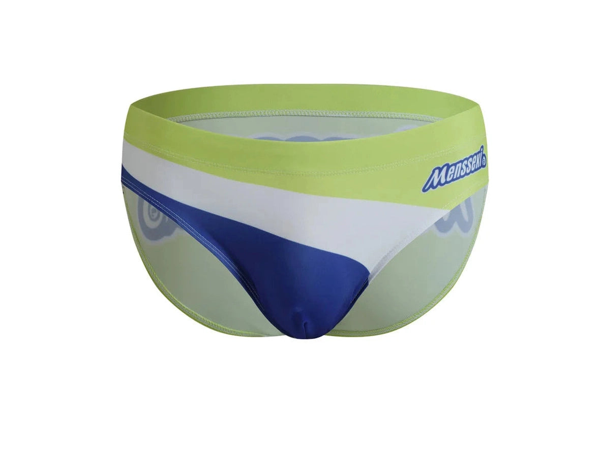 Gay Swim Briefs | MENSSEXI Color Block Fun Swim Briefs
