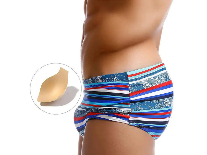Gay Swim Briefs | Pushup Pad Multi Color Swim Briefs
