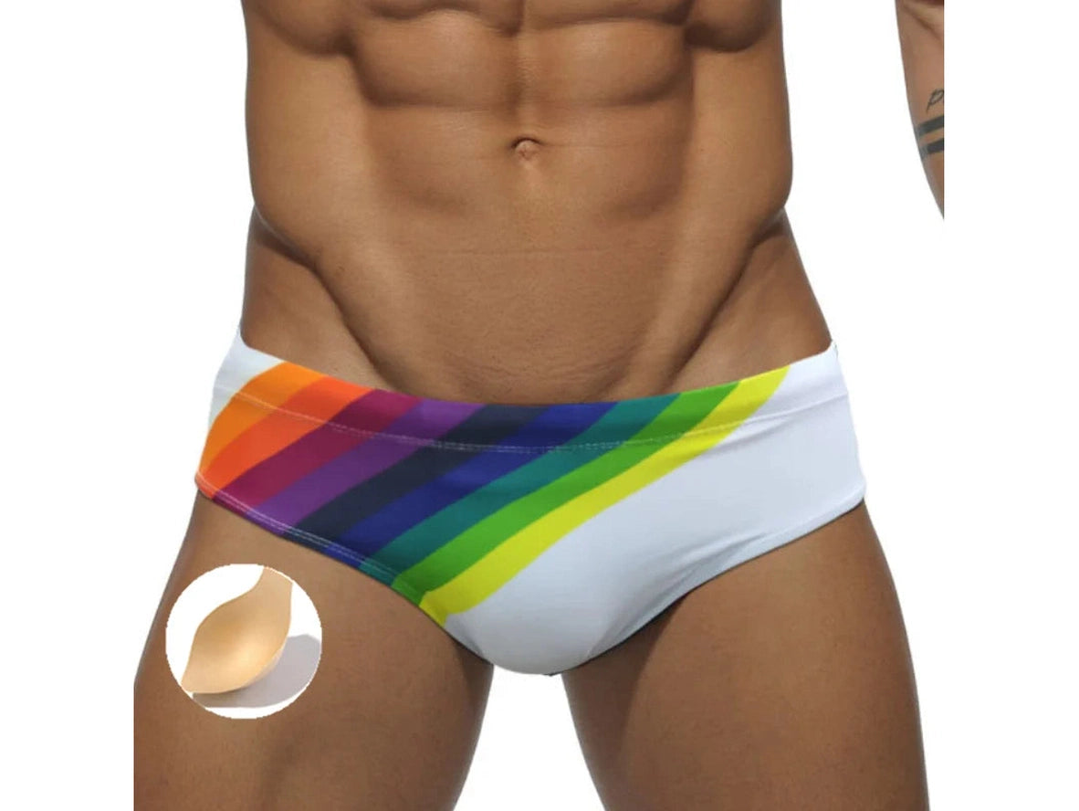 Gay Swim Briefs | Rainbow Pride Swim Briefs