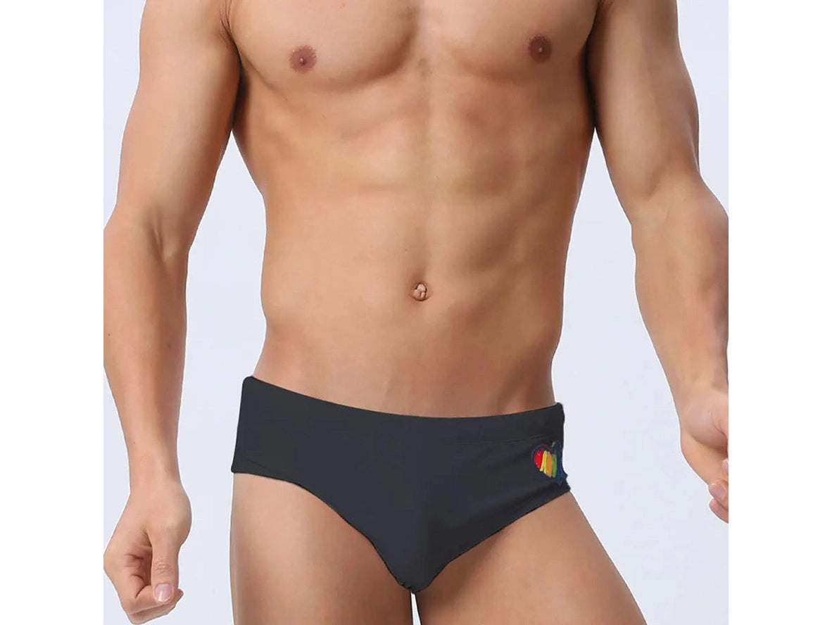 Gay Swim Briefs | SEOBEAN Hot Rainbow Heart Swim Briefs