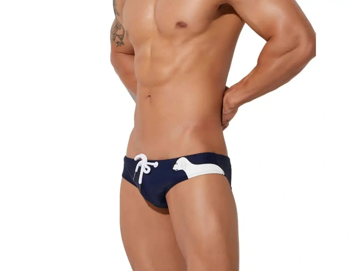 Gay Swim Briefs | SEOBEAN Puppy Print Swim Briefs