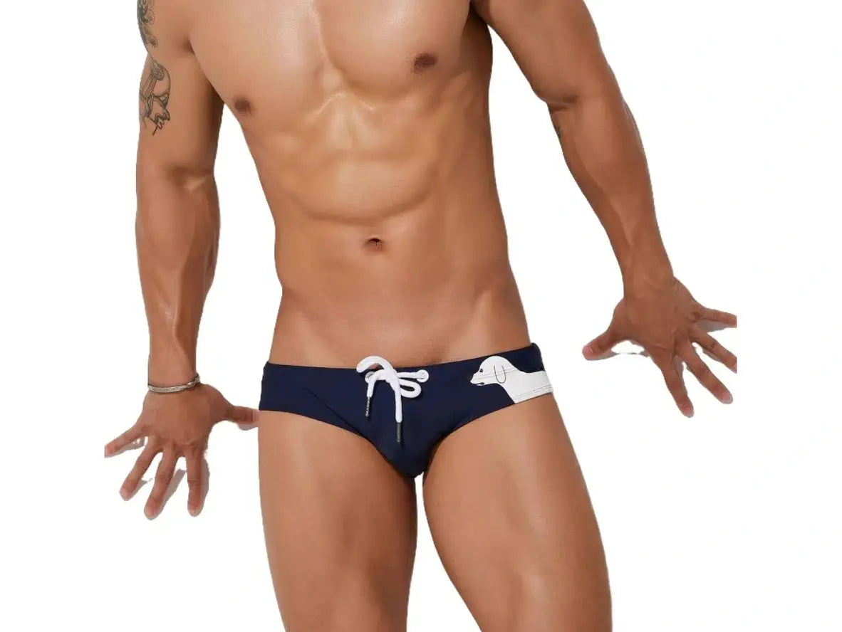 Gay Swim Briefs | SEOBEAN Puppy Print Swim Briefs